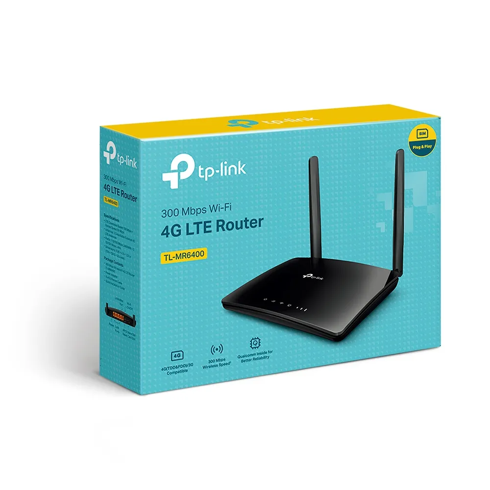 Беспроводной маршрутизатор TP-LINK TL-MR6400, 4G, Чёрный