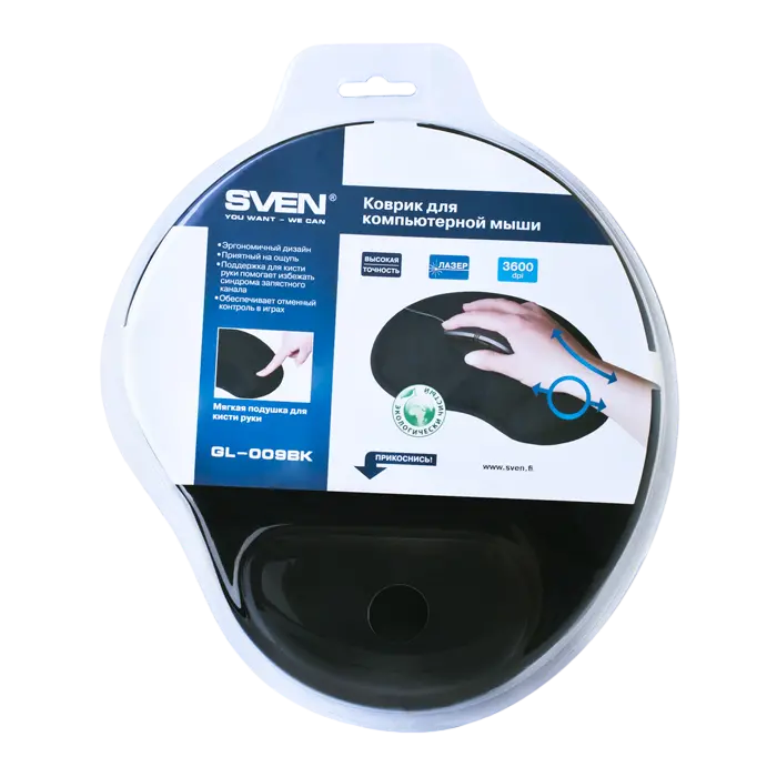 Mouse Pad SVEN GL-009BK, 250mm x 220mm, Negru