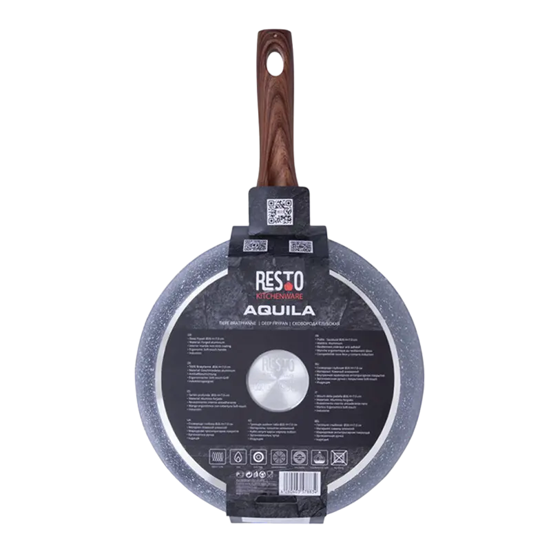 Сковорода глубокая RESTO 93053, 26см, Серый
