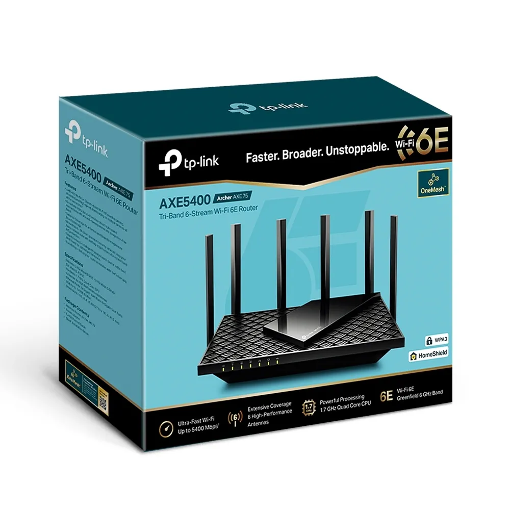 Беспроводной маршрутизатор TP-LINK Archer AXE75, Чёрный