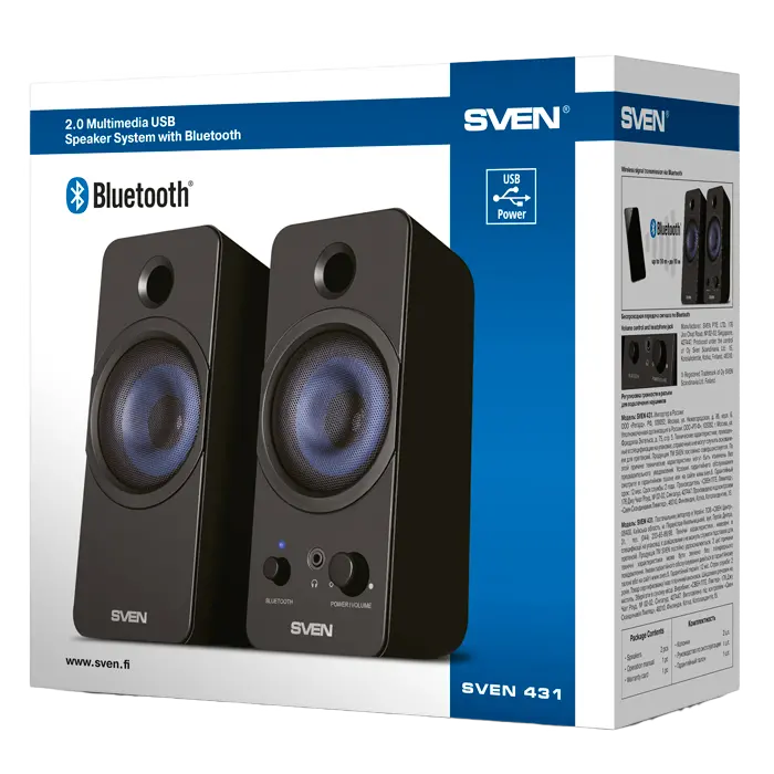 Boxe pentru calculator 2.0 SVEN "431", Negru