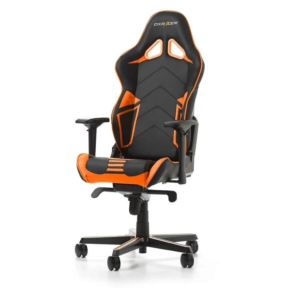 Scaun Gaming DXRacer Racing Pro, PU Piele, Negru/Portocaliu