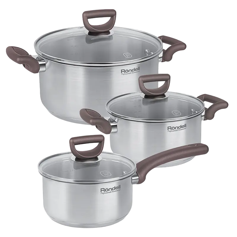 Набор кастрюль Rondell RDS-1324, 4,8л, Нержавеющая сталь