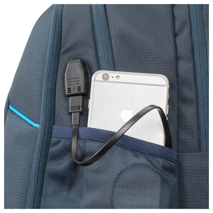 Rucsac de călătorie RivaCase Borneo, 17.3", Poliester, Albastru închis