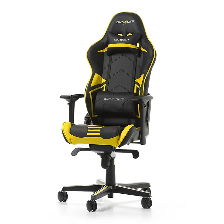 Scaun Gaming DXRacer Racing Pro, PU Piele, Negru/Galben