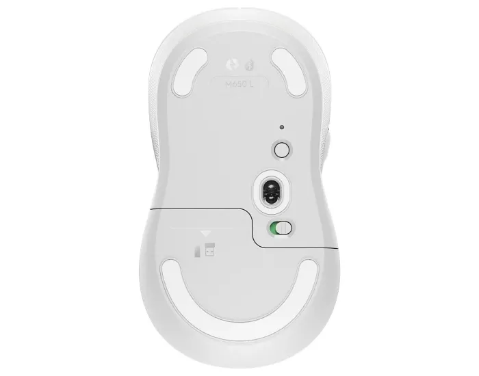 Wireless Mouse Logitech M650 L Signature, Optical, 400-4000 dpi, 5 buttons, 1xAA, 2.4GHz/BT, White