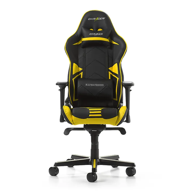 Scaun Gaming DXRacer Racing Pro, PU Piele, Negru/Galben