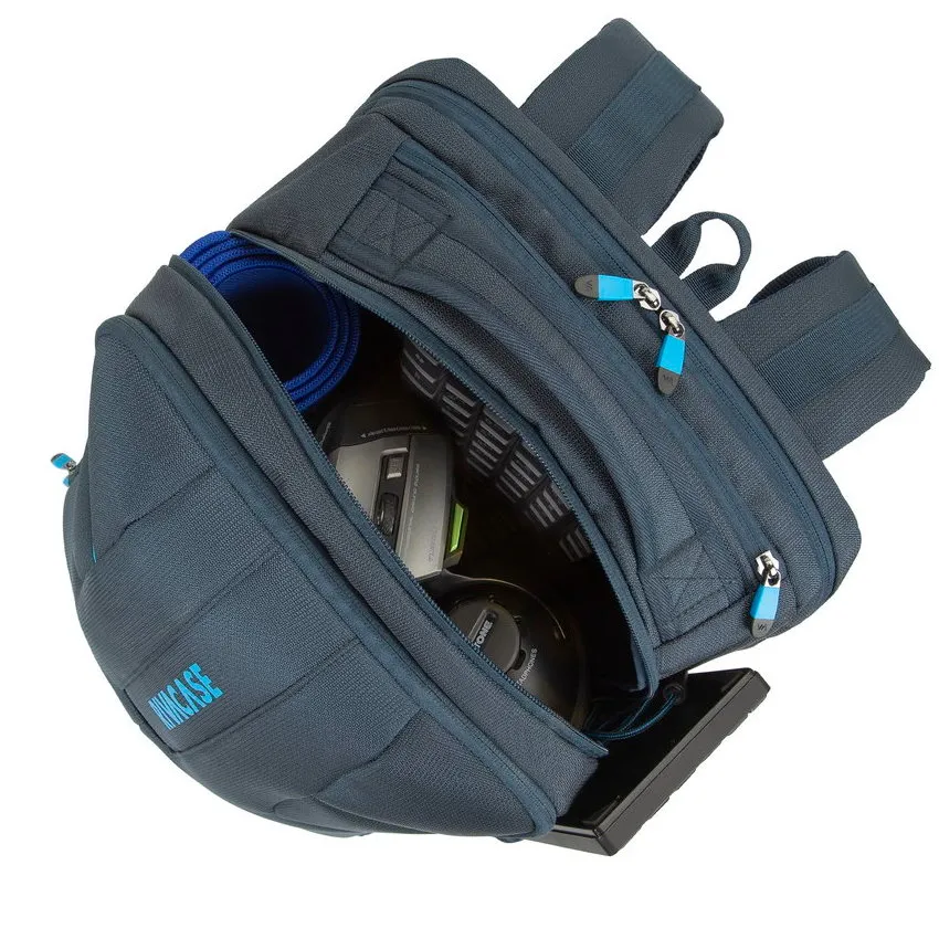 Rucsac de călătorie RivaCase Borneo, 17.3", Poliester, Albastru închis