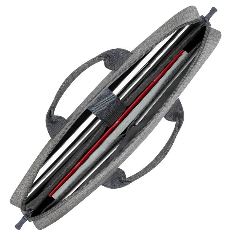 Geantă pentru Laptop RivaCase Prater, 15.6", Poliester, Gri/Albastru închis