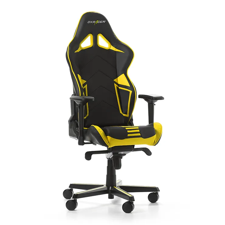 Scaun Gaming DXRacer Racing Pro, PU Piele, Negru/Galben