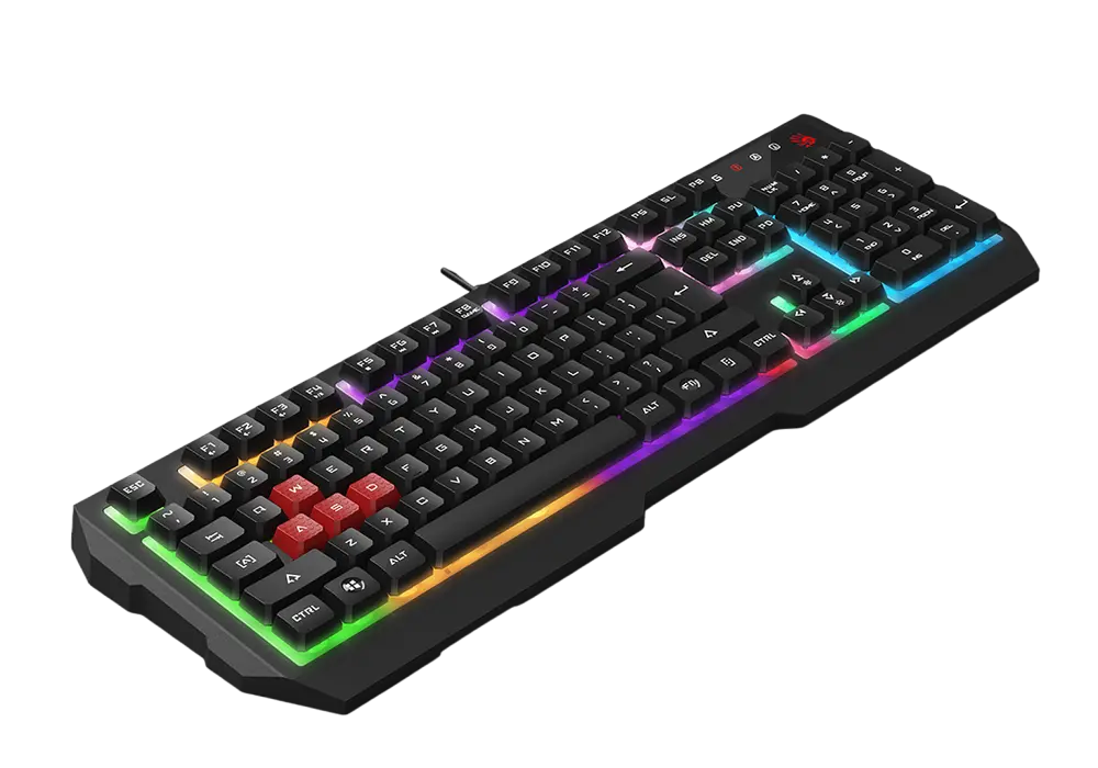 Gaming Keyboard Bloody B135N, Keycap Double-Shot, Splash Resistance, FN Keys, Backlight,  Black,USB