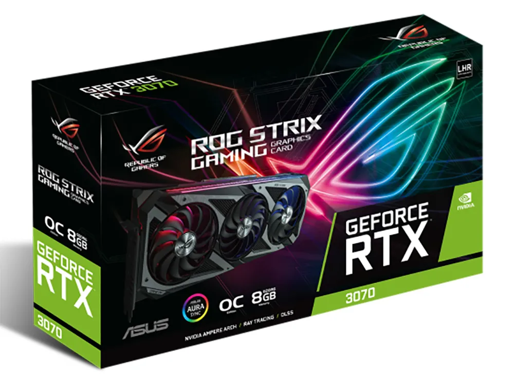 Placă Video ASUS ROG-STRIX-RTX3070-O8G-V2-GAMING,  8GB GDDR6 256bit
