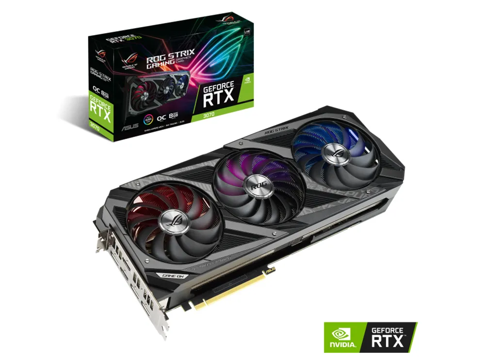 Placă Video ASUS ROG-STRIX-RTX3070-O8G-V2-GAMING,  8GB GDDR6 256bit