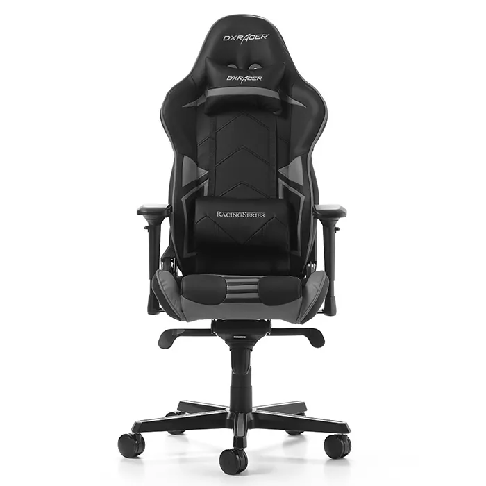 Scaun Gaming DXRacer Racing Pro, PU Piele, Negru/Gri