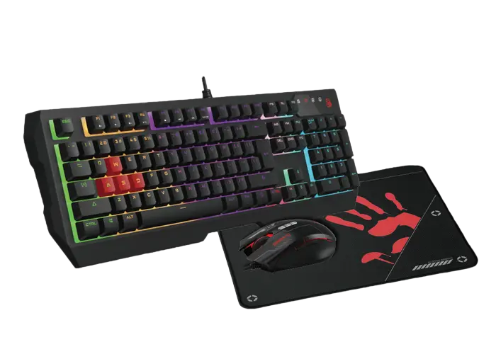 Gaming Keyboard & Mouse & Mouse Pad Bloody B1700, (B140N/ES7/BP-50M), Black, USB