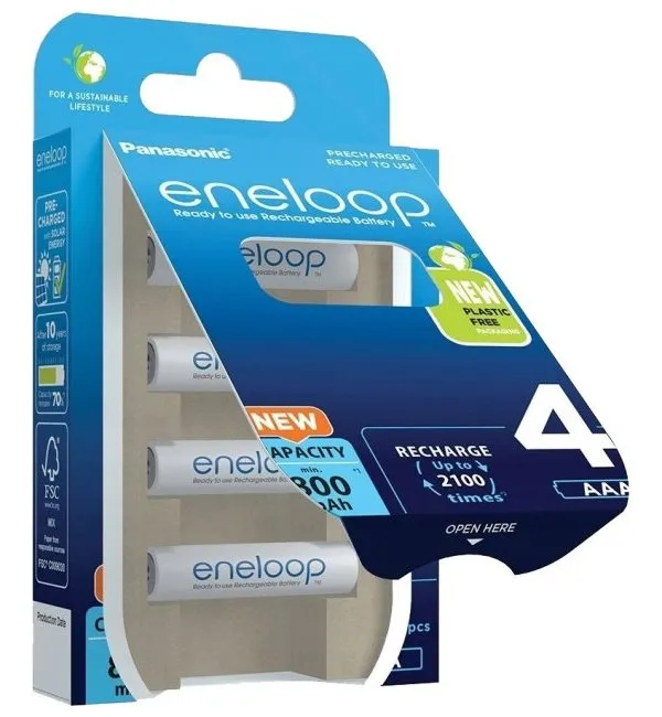 Acumulatori Panasonic BK-4MCDE/4BE, AAA, 800 mAh, 4 buc.