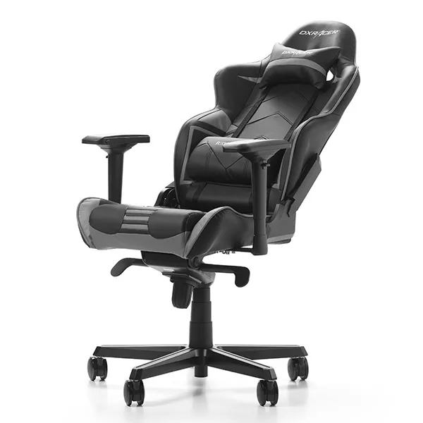 Scaun Gaming DXRacer Racing Pro, PU Piele, Negru/Gri