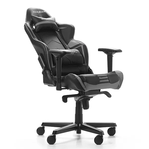 Scaun Gaming DXRacer Racing Pro, PU Piele, Negru/Gri