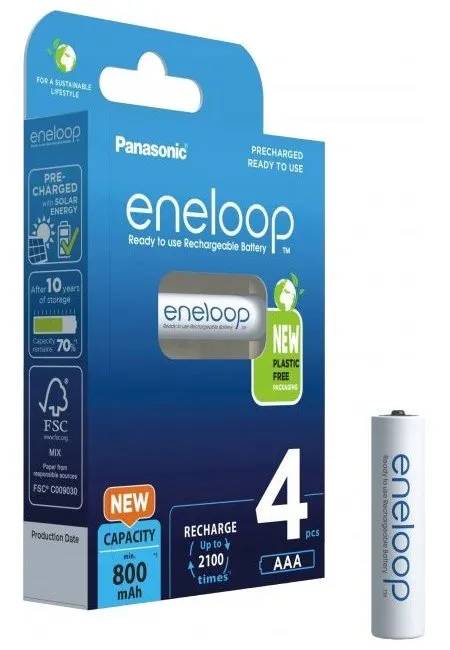 Acumulatori Panasonic BK-4MCDE/4BE, AAA, 800 mAh, 4 buc.