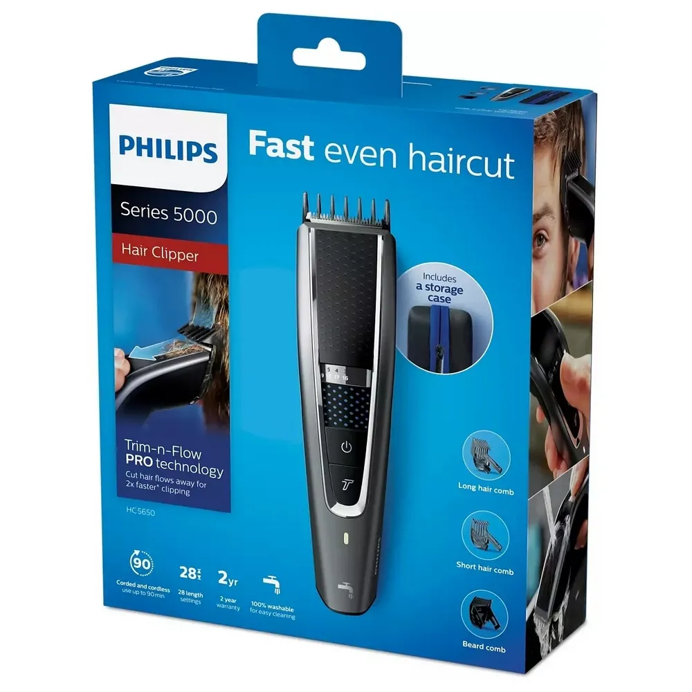 Aparat de tuns Philips Series 5000 HC5650/15, Argintiu | Negru