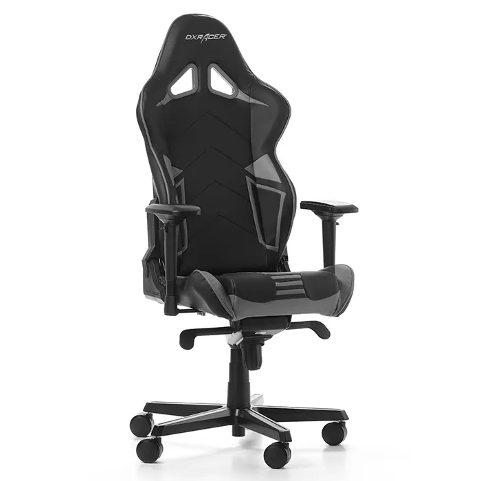 Scaun Gaming DXRacer Racing Pro, PU Piele, Negru/Gri