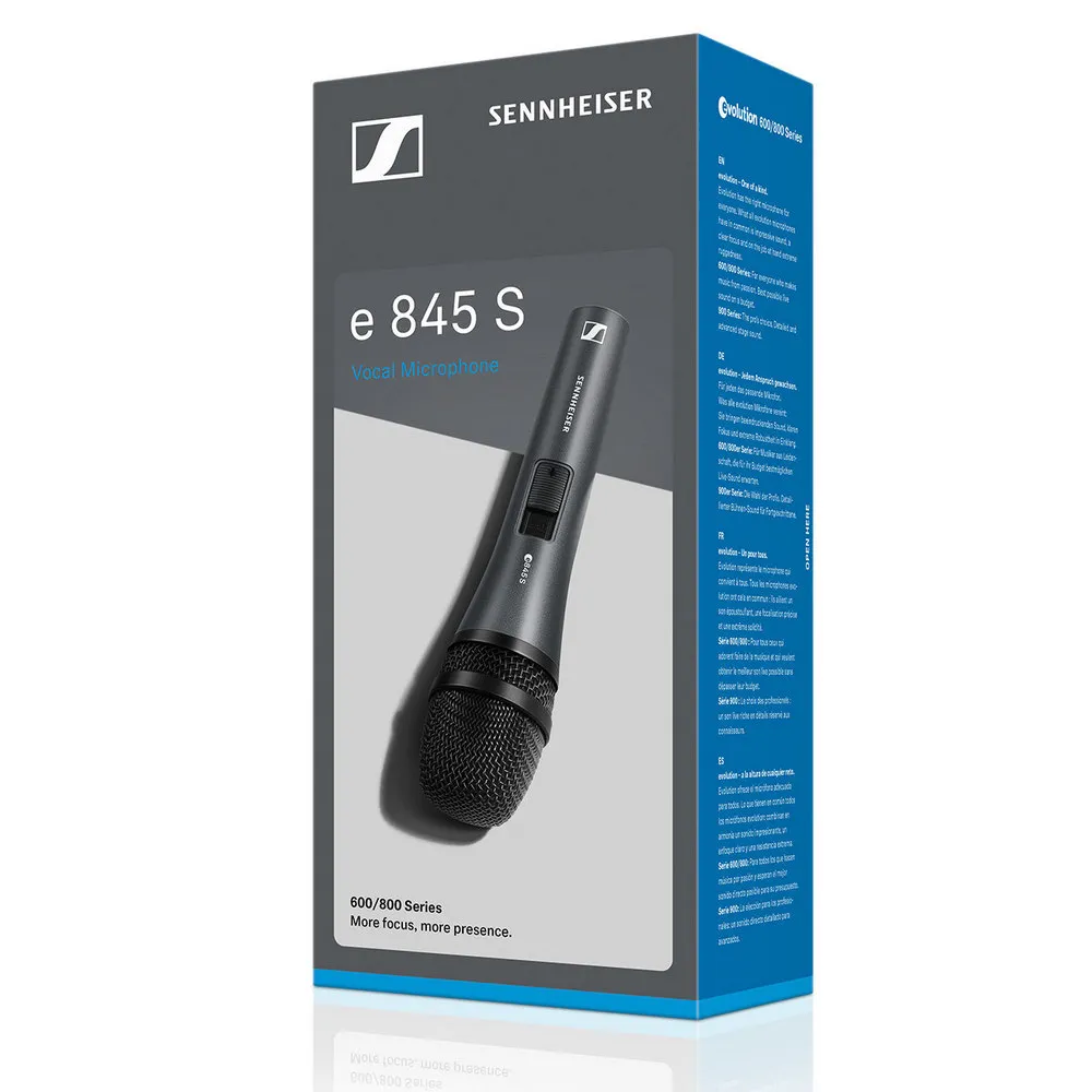 Караоке микрофон Sennheiser E 845-S, Проводной аналоговый, Серый
