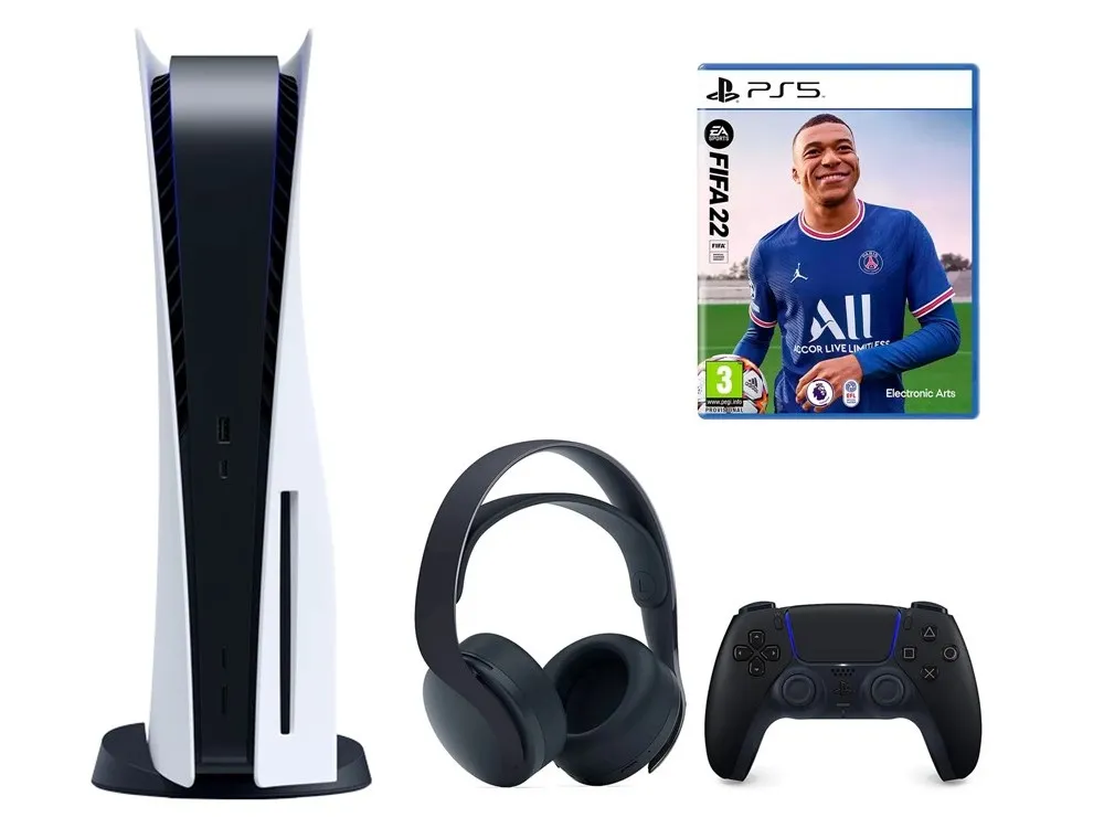 SONY PlayStation 5 + DualSens Black + Fifa 22 + Plus 365, Black