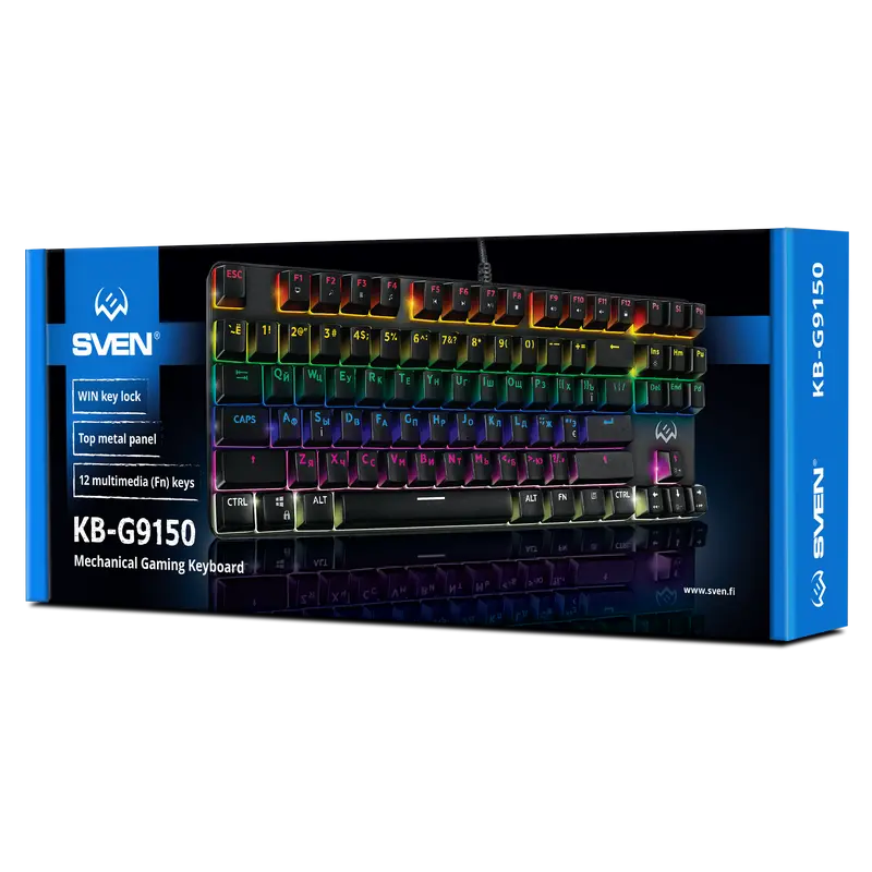 Tastatură SVEN KB-G9150, Cu fir, Negru