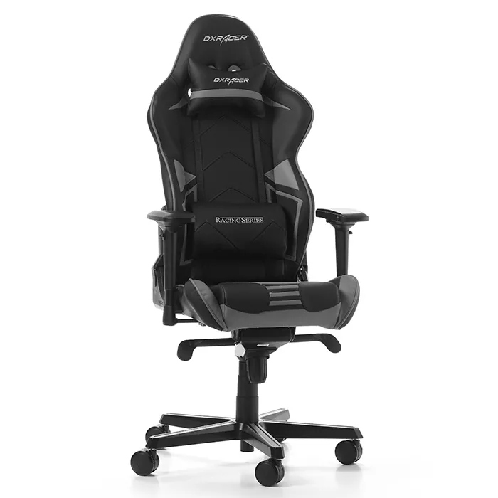 Scaun Gaming DXRacer Racing Pro, PU Piele, Negru/Gri