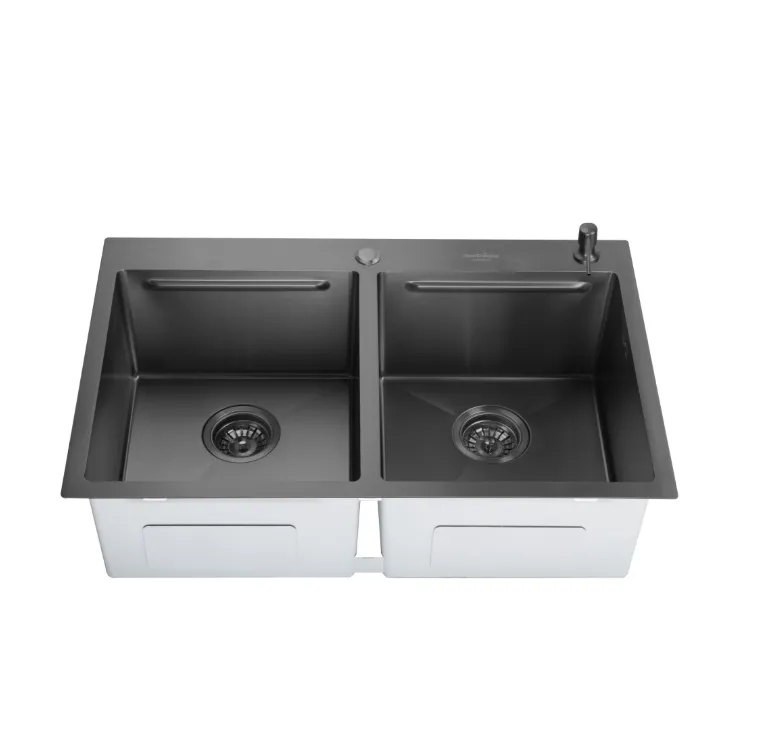 Chiuveta handmade SanDonna HD7850 dubla (Negru)