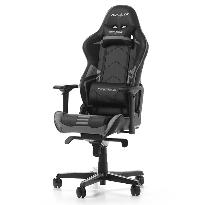Scaun Gaming DXRacer Racing Pro, PU Piele, Negru/Gri