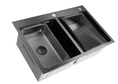 Chiuveta handmade SanDonna HD7850 dubla (Negru)