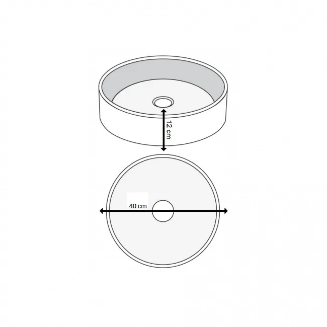 Lavoar din sticla securizata SanDonna Mira Rotund (Transparent-Negru)