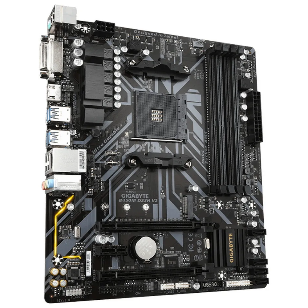 Материнская плата Gigabyte B450M DS3H V2 1.0, AM4, AMD B450, Micro-ATX