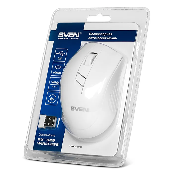 Mouse Wireless SVEN RX-325, Alb
