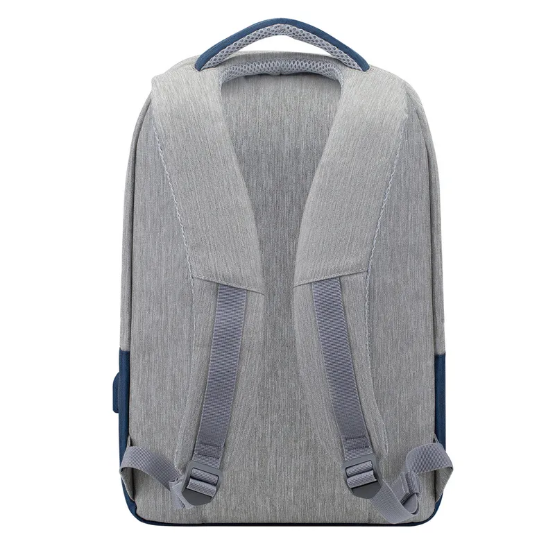 Rucsac pentru Laptop RivaCase Prater, 15.6", Poliester, Gri/Albastru