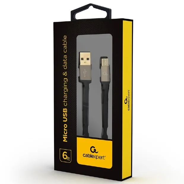 Кабель для зарядки и синхронизации Cablexpert CCB-mUSB2B-AMBM-6, USB Type-A/micro-USB, 1,8м, Серебристый