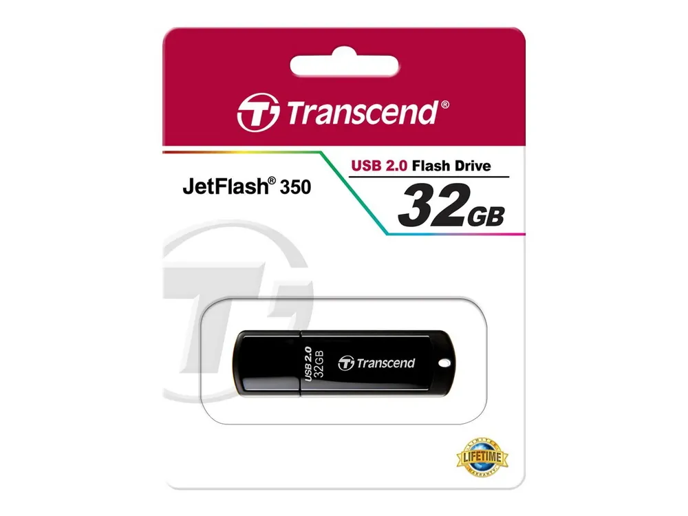 USB Flash накопитель Transcend JetFlash 350, 32Гб, Чёрный