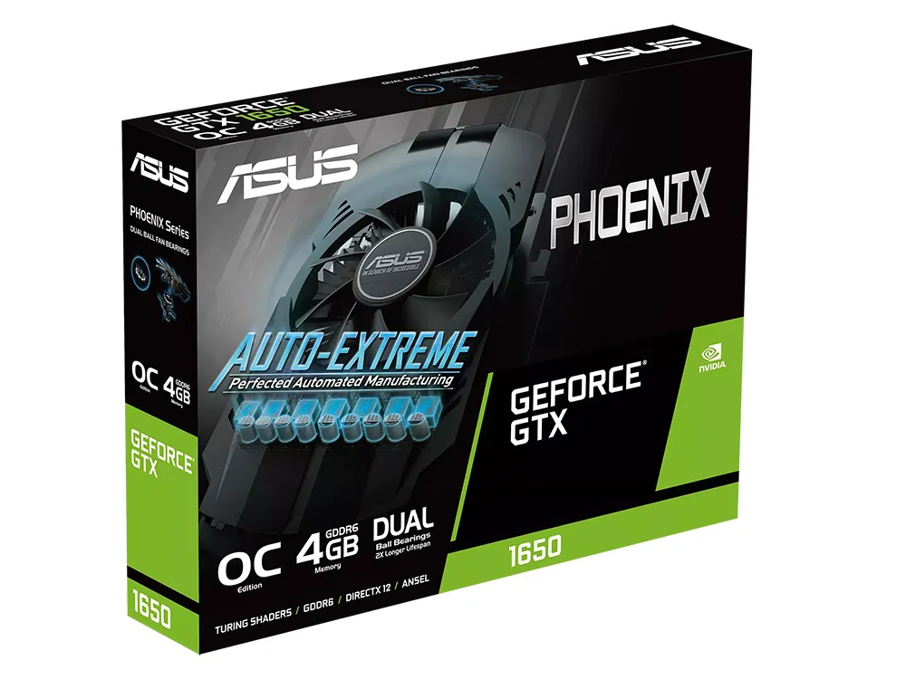 Placă Video ASUS PH-GTX1650-O4GD6-P-V2,  4GB GDDR6 128bit