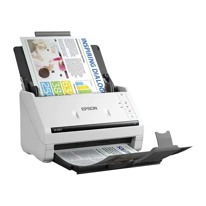 Scaner de documente cu alimentare automată Epson WorkForce DS-530II, A4, Alb