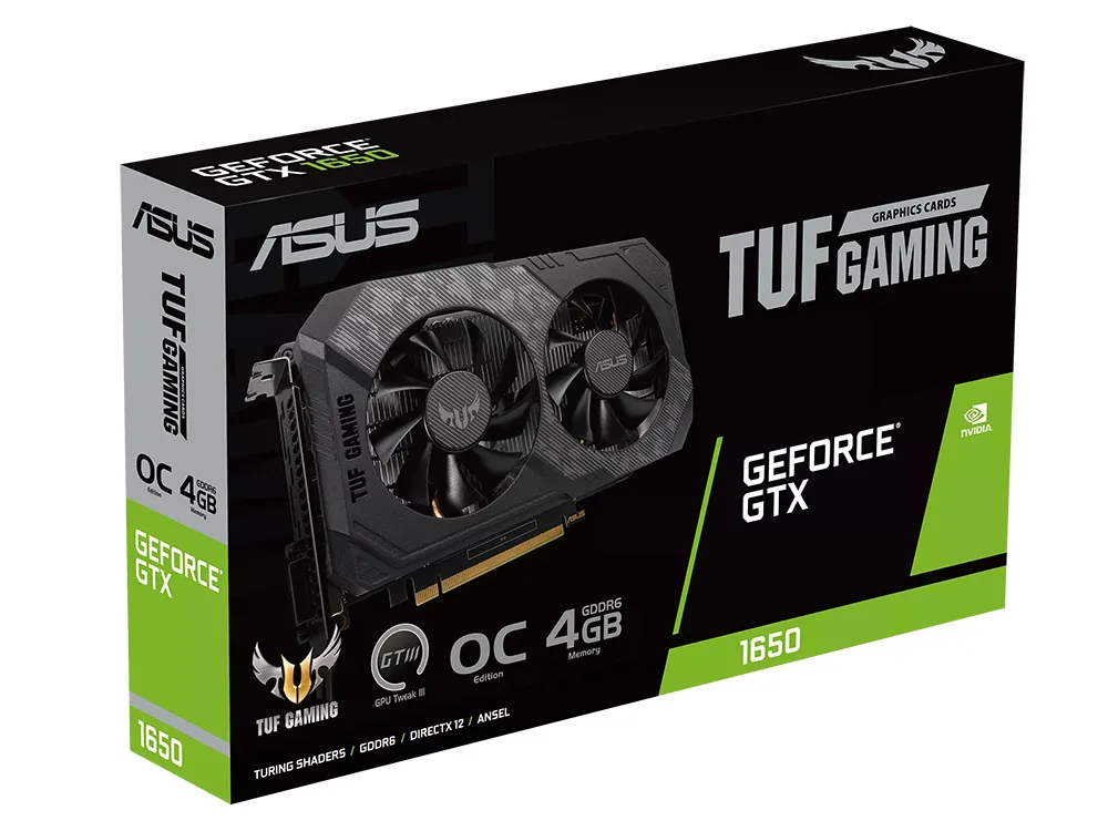 Видеокарта ASUS TUF-GTX1650-O4GD6-P-V2-GAMING,  4ГБ GDDR6 128бит