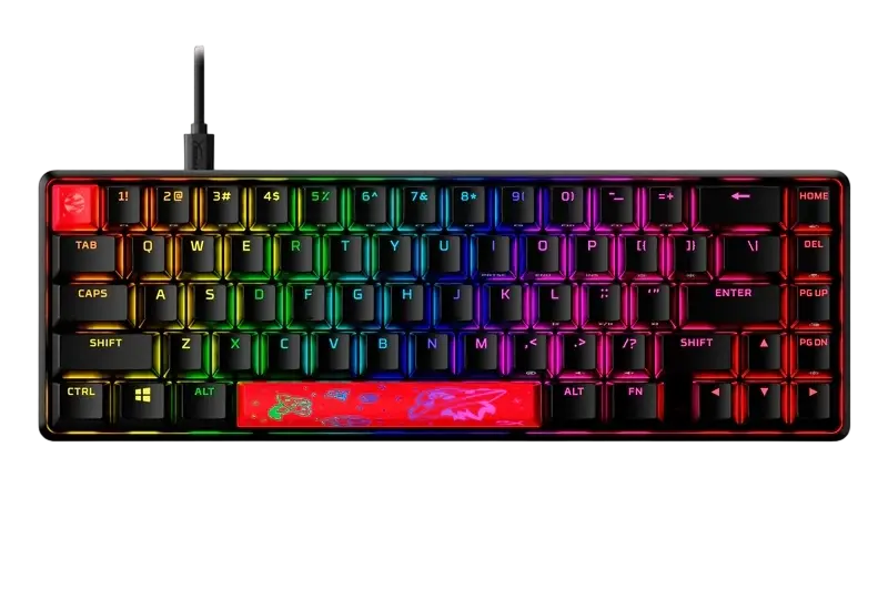 Gaming Keyboard HyperX Alloy Origins 65, Mechanical, TKL, Aluminum body, Red SW, RGB, PBT keys, USB