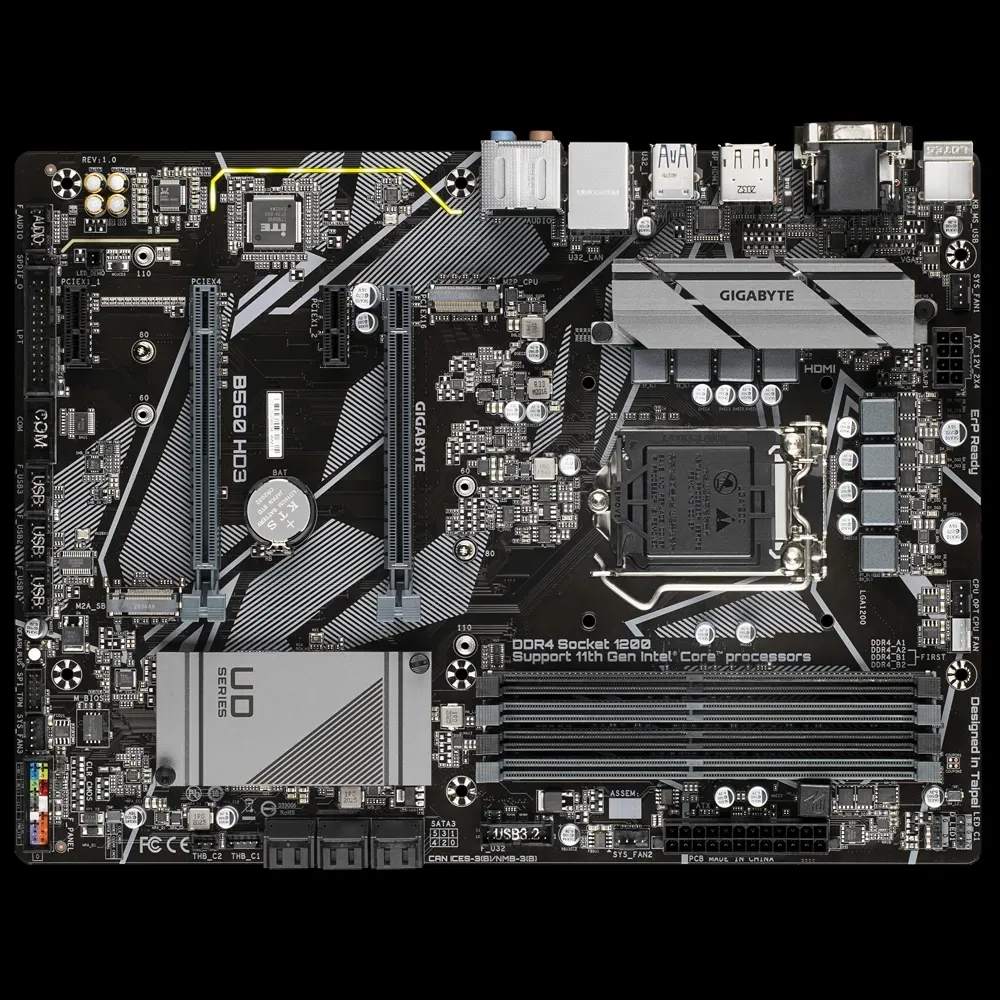 Материнская плата Gigabyte B560 HD3, LGA1200, Intel B560, ATX