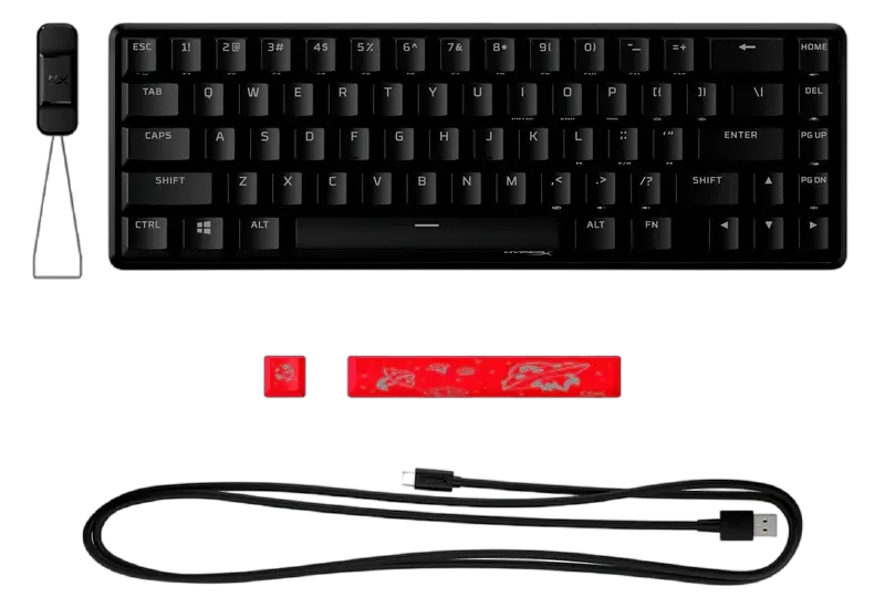 Gaming Keyboard HyperX Alloy Origins 65, Mechanical, TKL, Aluminum body, Red SW, RGB, PBT keys, USB