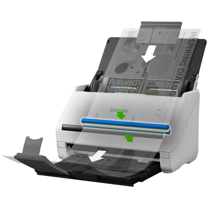 Scaner de documente cu alimentare automată Epson WorkForce DS-530II, A4, Alb