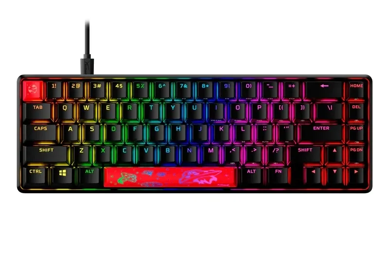 Gaming Keyboard HyperX Alloy Origins 65, Mechanical, TKL, Aluminum body, Red SW, RGB, PBT keys, USB