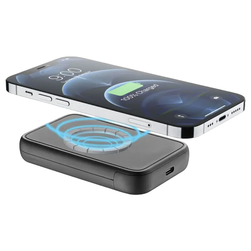 Портативное зарядное устройство Cellularline MAG 5000 Wireless, 5000мА·ч, Чёрный