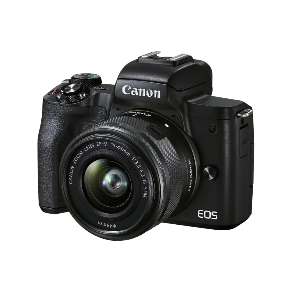 Aparat Foto Mirrorless Canon EOS M50 Mark II + EF-M 15-45 IS + EF-M 55-200 IS, Negru