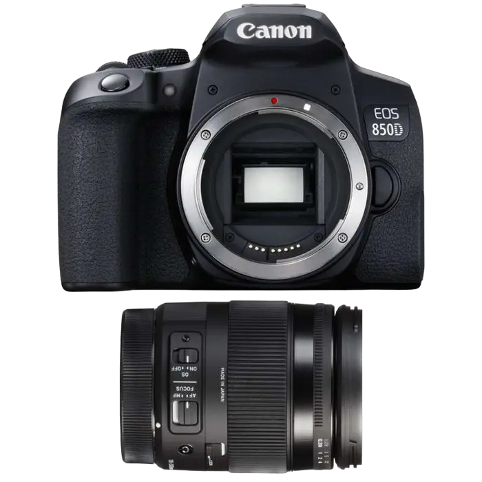 Aparat foto DSLR Canon EOS 850D + EF-S 18-135 IS, Negru