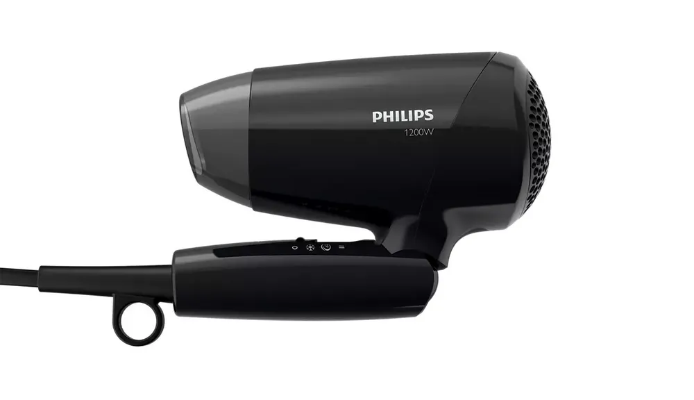 Uscător de păr compact Philips EssentialCare BHC010/10, 1200 W, Negru